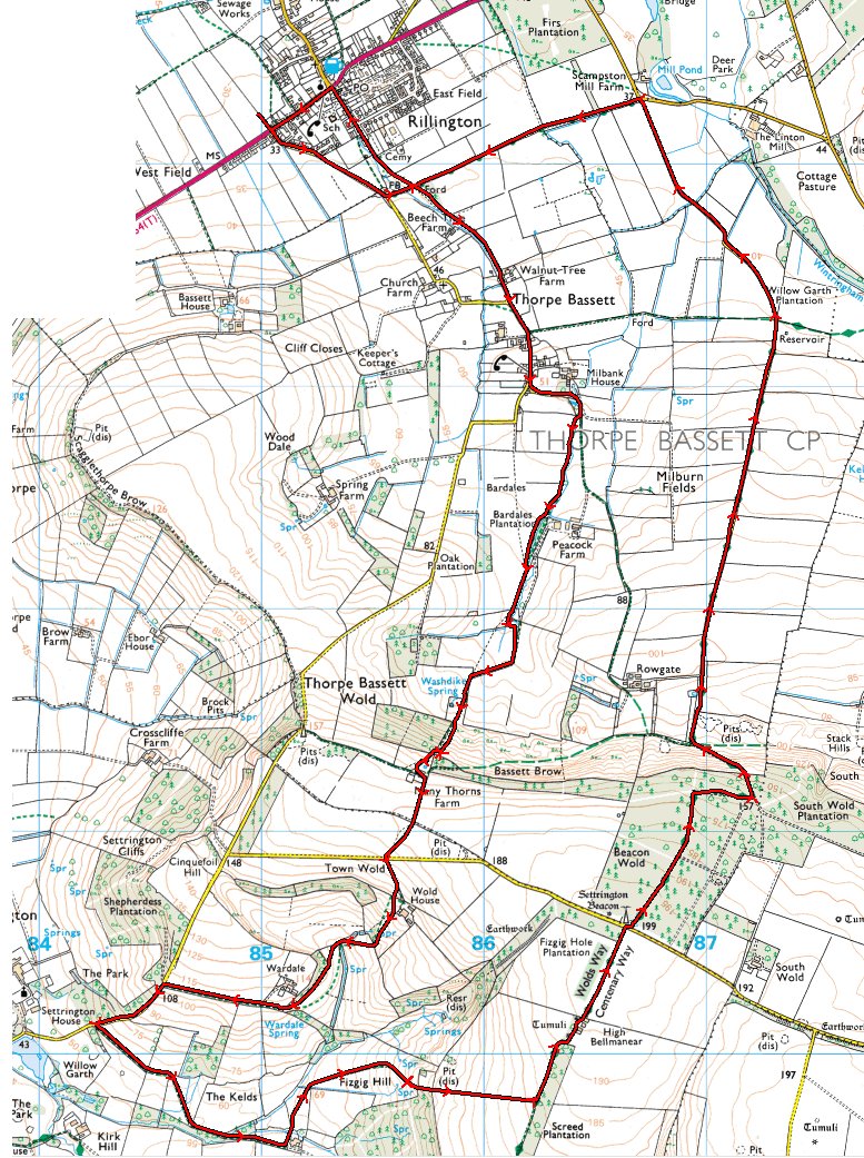 Map Rillington Malton Walks photographs